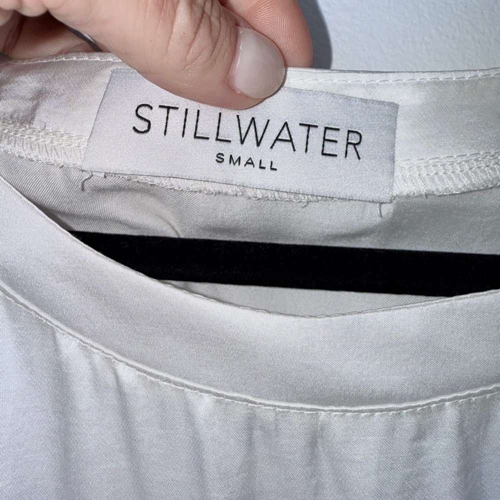 STILLWATER THE WREN SILKY TEE in White | Size: Small | NWOT - Picture 4 of 6